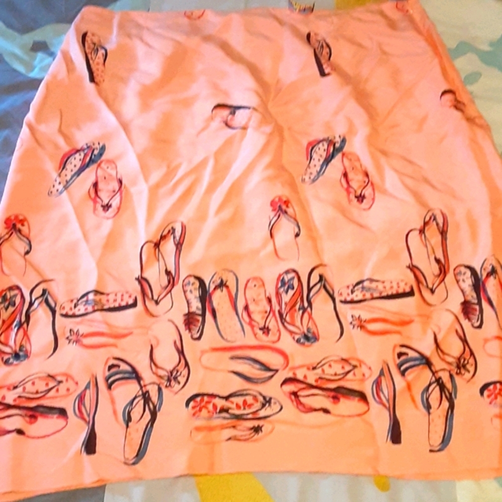 J.Jill a-line skirt with flip flops